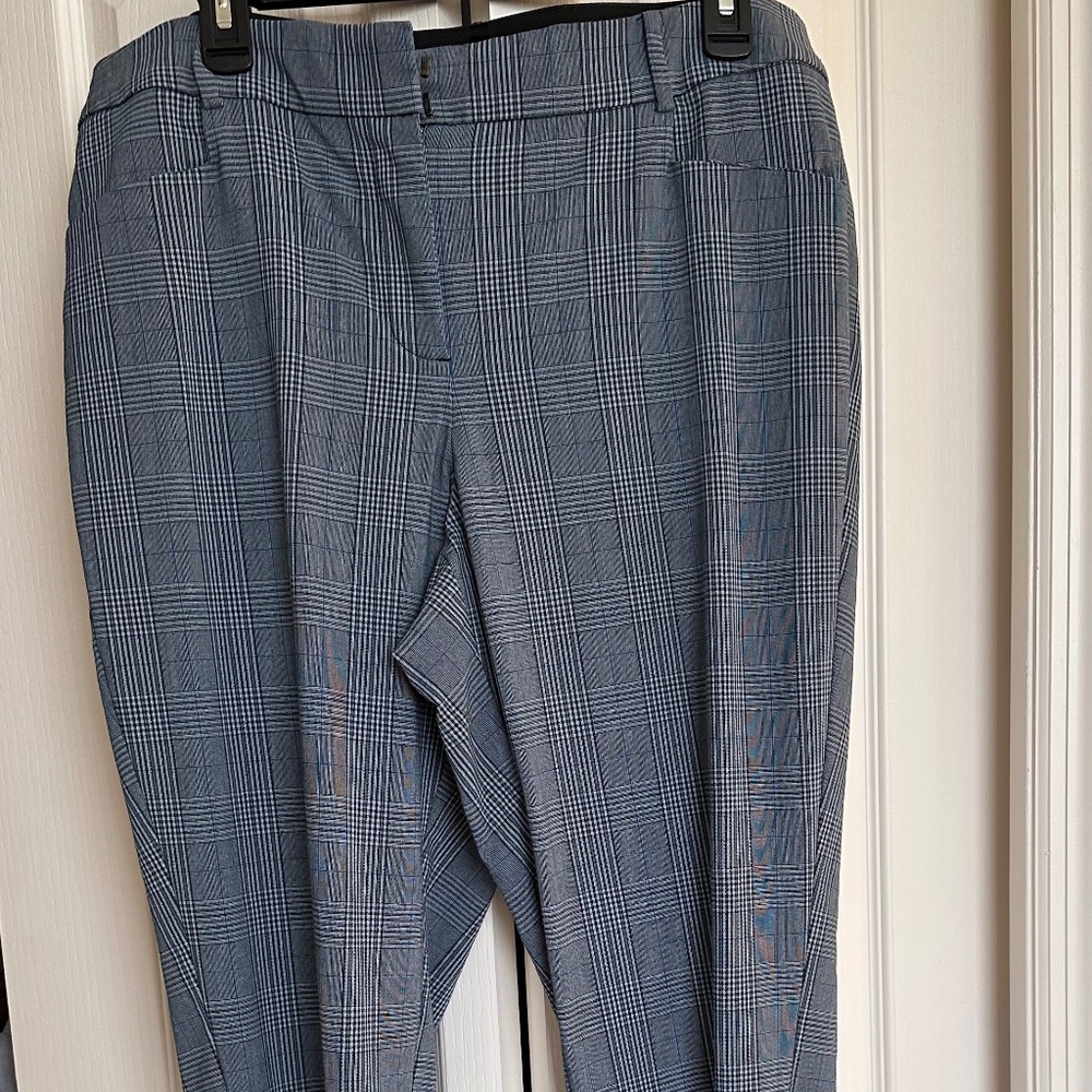 LANE BRYANT Blue Plaid Trouser